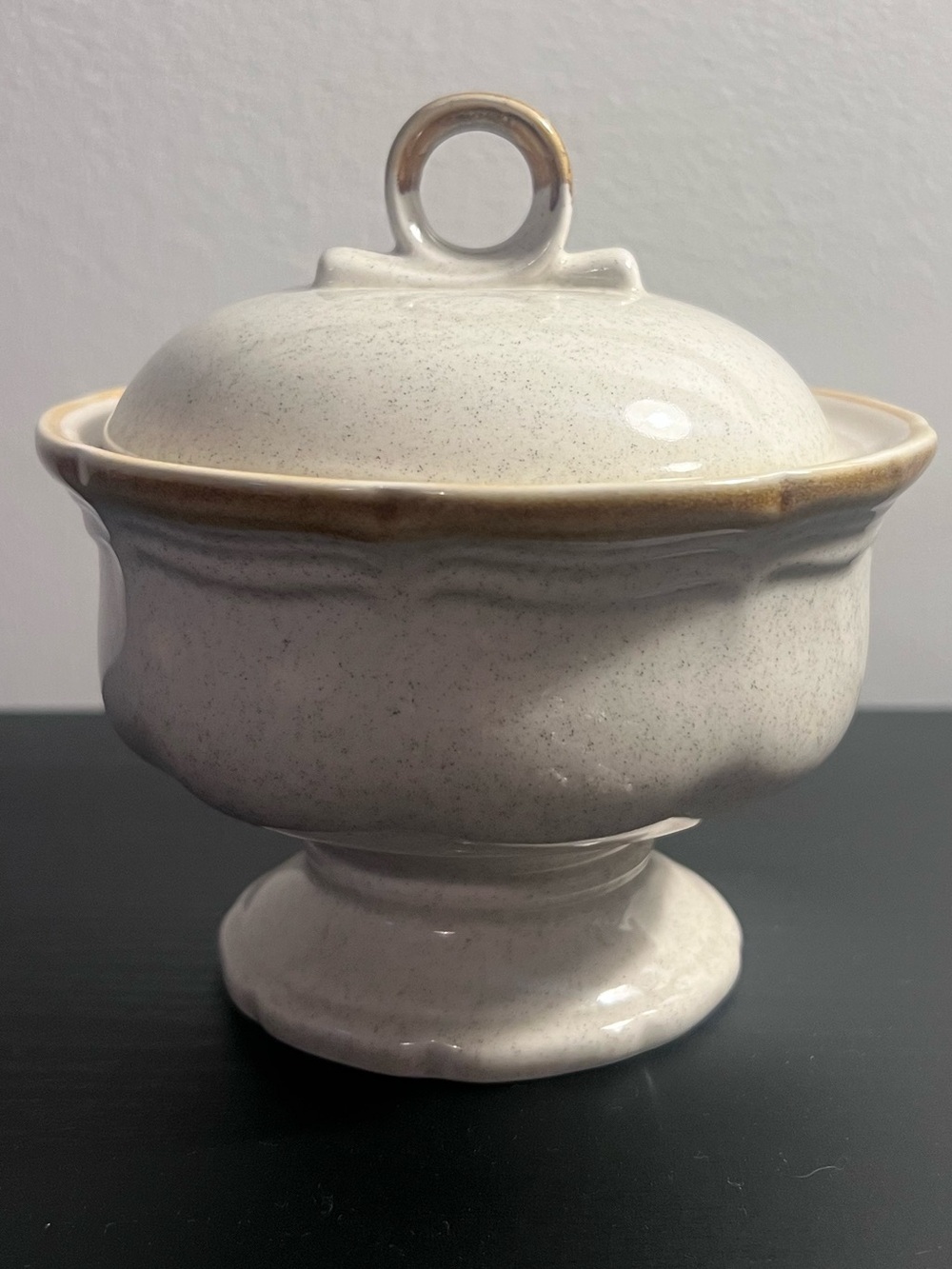 Vintage Mikasa covered sugar dish: garden club